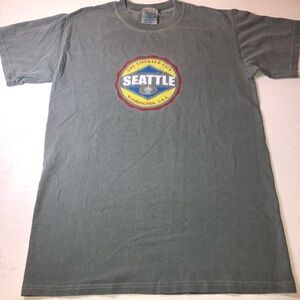 Seattle Graphic Tee - Sage Green, Small, pre-owned, 100% pre-shrunk cotton